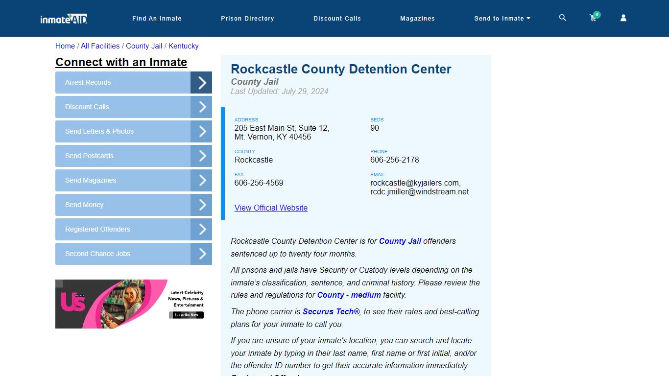 Rockcastle County Detention Center - Inmate Locator