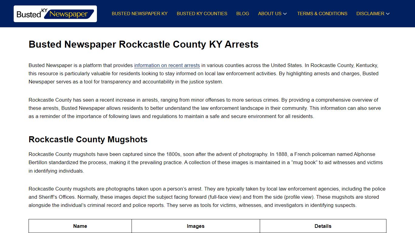 Busted Newspaper Rockcastle County KY Arrests