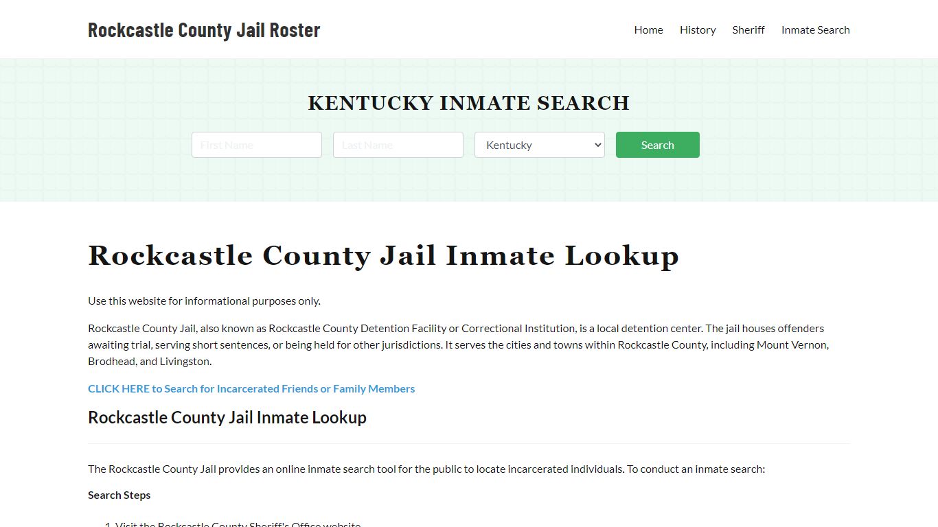 Rockcastle County Jail Roster Lookup, KY, Inmate Search